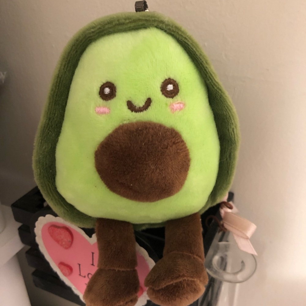 Avocado doll keychain cute plush green cartoon womens accessories